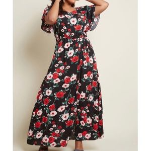 ModCloth Inspired Spirit Floral Maxi Dress Plus Size 1X